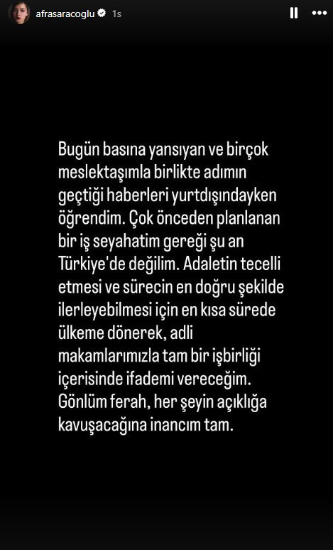 Afra Saraçoğlu gözaltı kararı hakkında açıklama yaptı - Resim : 1