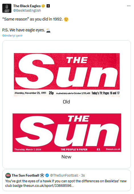 Logo değişimi İngiliz medyasını salladı: The Sun ile Beşiktaş arasında 'amblem' kavgası - Resim : 2