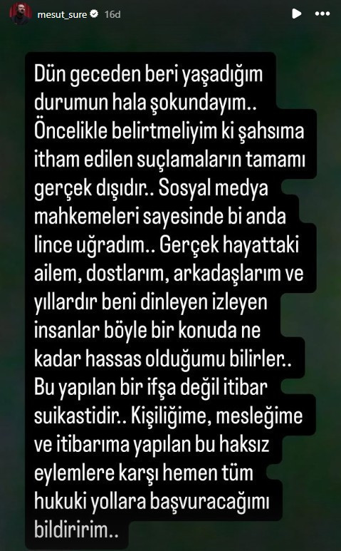 Taciz iddiaları nedeniyle kovulan Mesut Süre açıklama yaptı - Resim : 1