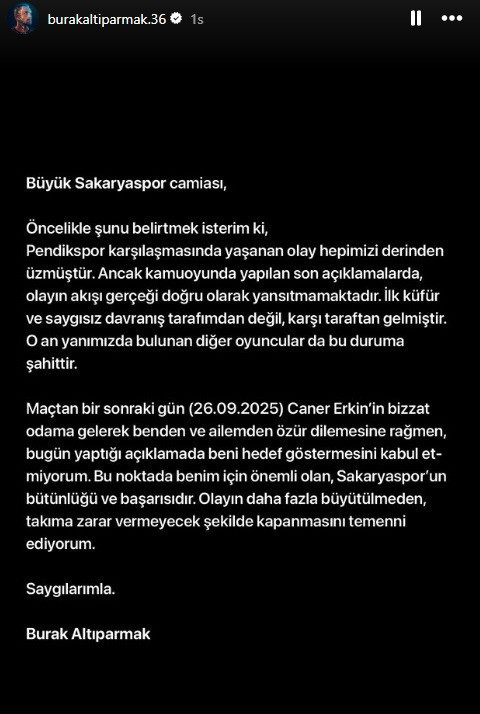 Caner Erkin'den tokat yiyen Burak'tan paylaşım: 'Kabul etmiyorum' - Resim : 1