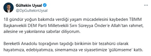 Siyasilerden Sırrı Süreyya Önder mesajı - Resim: 12