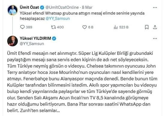 Yüksel Yıldırım'dan Kulüpler Birliği grubuna Jose Mourinho videosu! - Resim : 1