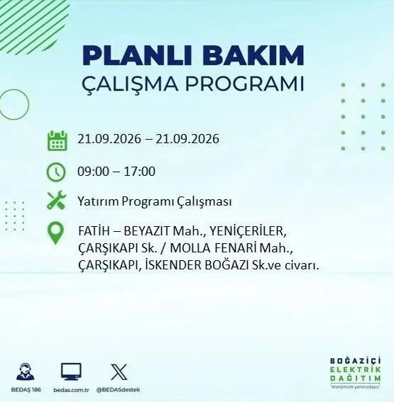 İstanbul’da birçok ilçe karanlıkta kalacak (21 Eylül 2026) BEDAŞ duyurdu - Resim: 13