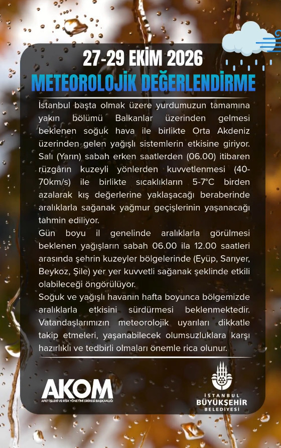 Valilik 5 ilçeyi uyardı. İstanbul'u bu gece sağanak ve fırtına vuracak - Resim : 2