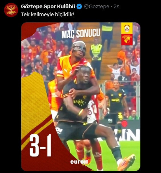 Göztepe’den Galatasaray’a hakem tepkisi: Her sene aynı film! - Resim : 1