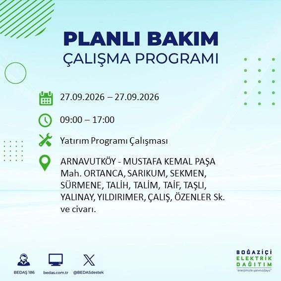 27 Eylül İstanbul’da 13 ilçede elektrik kesintisi. BEDAŞ duyurdu - Resim: 24