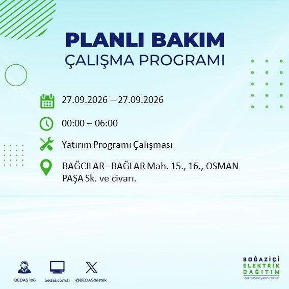 27 Eylül İstanbul’da 13 ilçede elektrik kesintisi. BEDAŞ duyurdu - Resim: 23