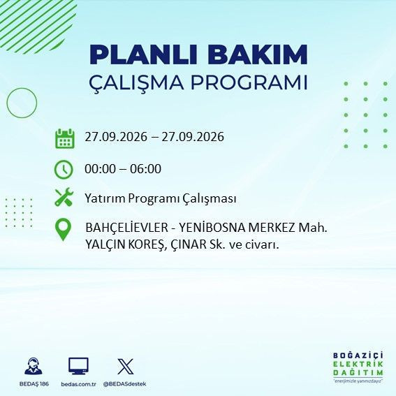 27 Eylül İstanbul’da 13 ilçede elektrik kesintisi. BEDAŞ duyurdu - Resim: 22