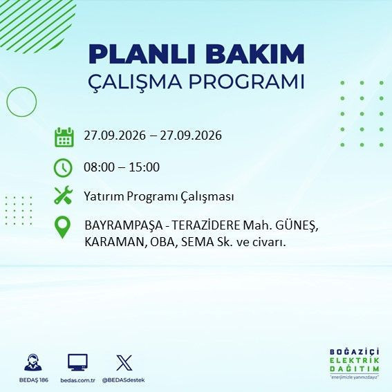 27 Eylül İstanbul’da 13 ilçede elektrik kesintisi. BEDAŞ duyurdu - Resim: 21