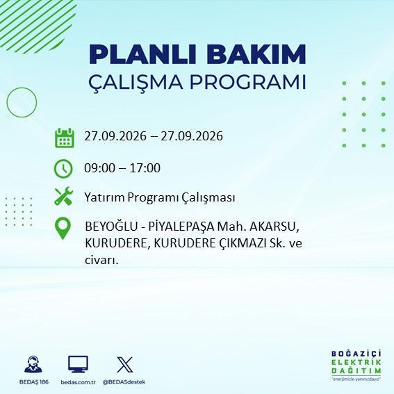 27 Eylül İstanbul’da 13 ilçede elektrik kesintisi. BEDAŞ duyurdu - Resim: 16