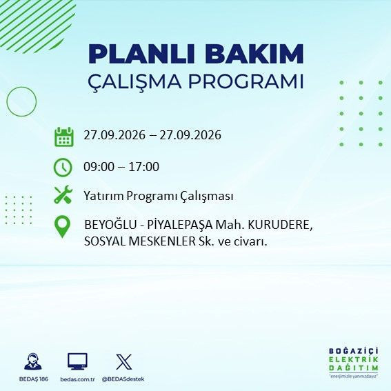 27 Eylül İstanbul’da 13 ilçede elektrik kesintisi. BEDAŞ duyurdu - Resim: 18