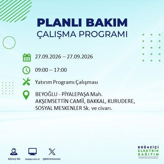 27 Eylül İstanbul’da 13 ilçede elektrik kesintisi. BEDAŞ duyurdu - Resim: 17