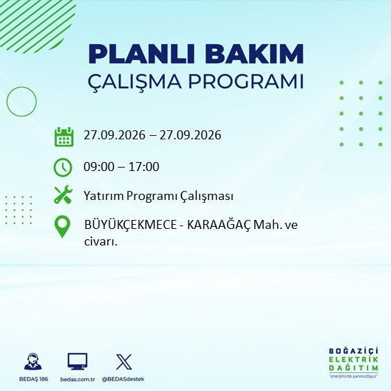 27 Eylül İstanbul’da 13 ilçede elektrik kesintisi. BEDAŞ duyurdu - Resim: 15