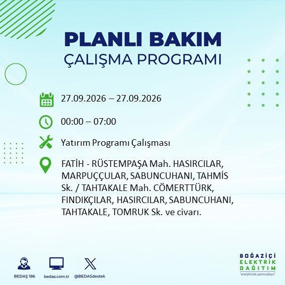 27 Eylül İstanbul’da 13 ilçede elektrik kesintisi. BEDAŞ duyurdu - Resim: 12