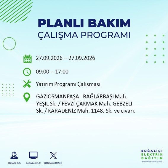 27 Eylül İstanbul’da 13 ilçede elektrik kesintisi. BEDAŞ duyurdu - Resim: 11