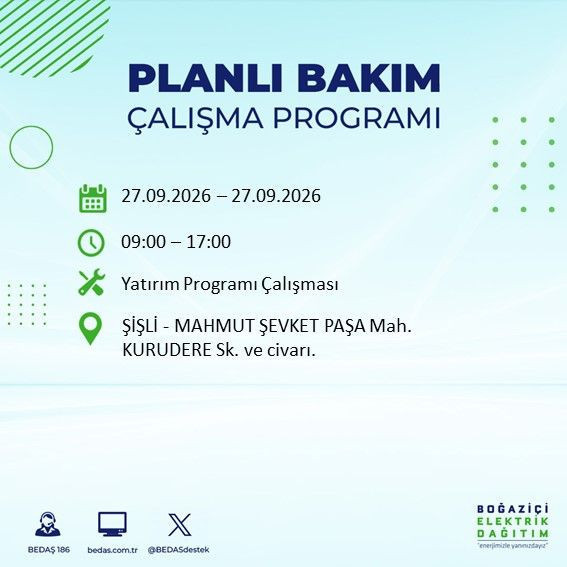 27 Eylül İstanbul’da 13 ilçede elektrik kesintisi. BEDAŞ duyurdu - Resim: 4