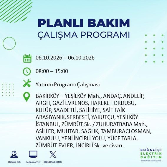 İstanbul'un bu ilçelerinde yaşayanlar dikkat! Elektrikler 8 saat boyunca olmayacak (4 Ekim 2026) - Resim: 9