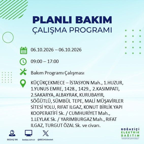 İstanbul'un bu ilçelerinde yaşayanlar dikkat! Elektrikler 8 saat boyunca olmayacak (4 Ekim 2026) - Resim: 42