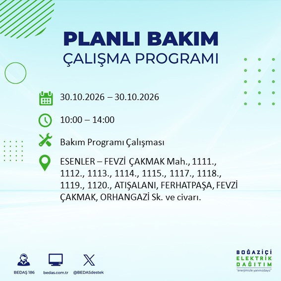 Yarın gece başlayıp 8 saat sürecek. İstanbul'un 12 ilçesinde elektrikler kesilecek - Resim : 6