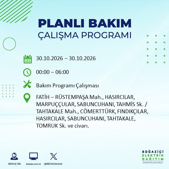 Yarın gece başlayıp 8 saat sürecek. İstanbul'un 12 ilçesinde elektrikler kesilecek - Resim : 10