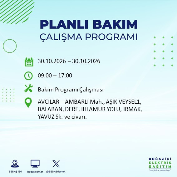 Yarın gece başlayıp 8 saat sürecek. İstanbul'un 12 ilçesinde elektrikler kesilecek - Resim : 1