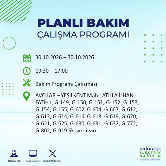 Yarın gece başlayıp 8 saat sürecek. İstanbul'un 12 ilçesinde elektrikler kesilecek - Resim : 2