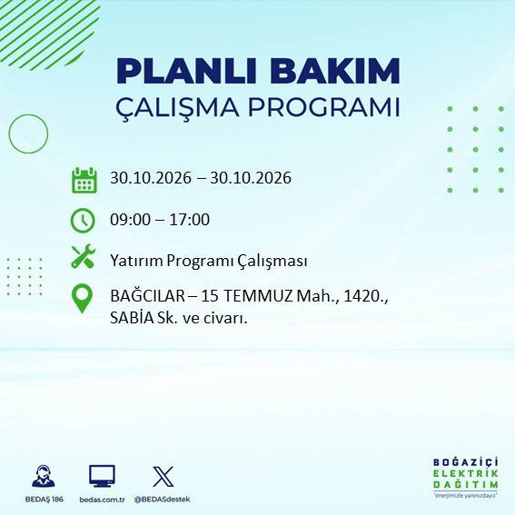 Yarın gece başlayıp 8 saat sürecek. İstanbul'un 12 ilçesinde elektrikler kesilecek - Resim : 3