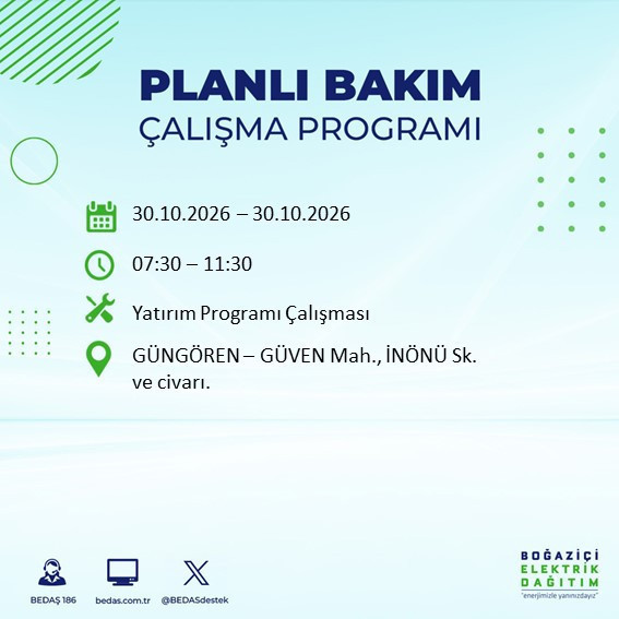 Yarın gece başlayıp 8 saat sürecek. İstanbul'un 12 ilçesinde elektrikler kesilecek - Resim : 11