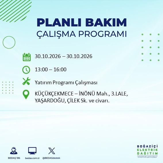 Yarın gece başlayıp 8 saat sürecek. İstanbul'un 12 ilçesinde elektrikler kesilecek - Resim : 16
