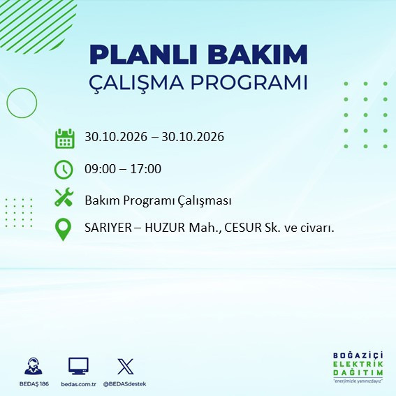 Yarın gece başlayıp 8 saat sürecek. İstanbul'un 12 ilçesinde elektrikler kesilecek - Resim : 18
