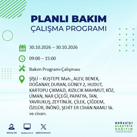 Yarın gece başlayıp 8 saat sürecek. İstanbul'un 12 ilçesinde elektrikler kesilecek - Resim : 19