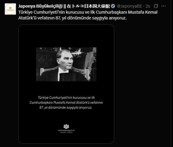 Türkiye'deki büyükelçilerden Atatürk ve 10 Kasım mesajları - Resim : 7