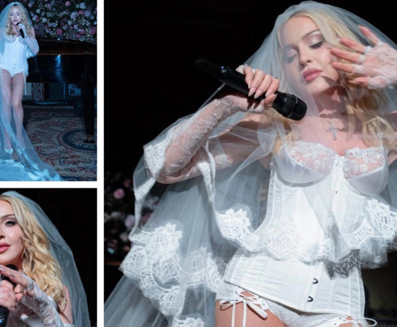 Pop müziğin kraliçesi gelinlik giydi