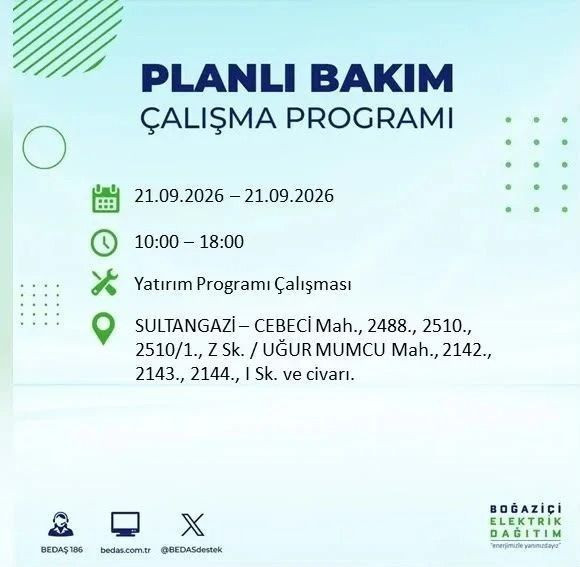 İstanbul’da birçok ilçe karanlıkta kalacak (21 Eylül 2026) BEDAŞ duyurdu - Resim: 8
