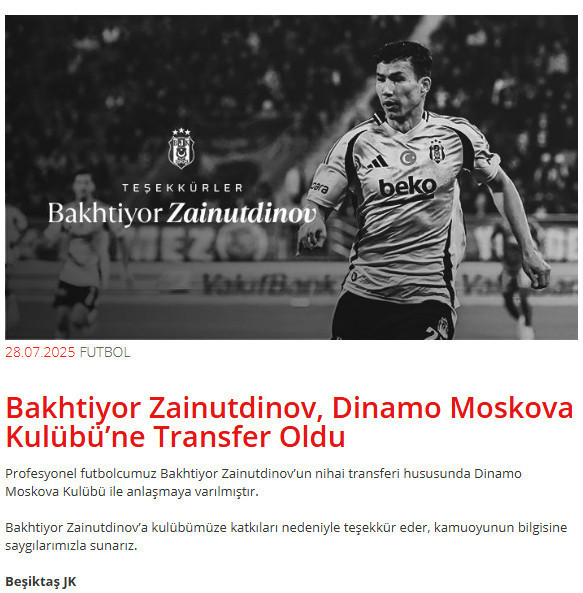 Beşiktaş ayrılığı açıkladı: Yeni durağı belli oldu - Resim : 1