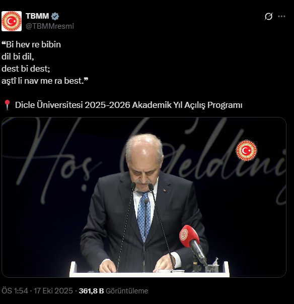 TBMM Başkanı'ndan Diyarbakır'da Kürtçe mesaj - Resim : 1