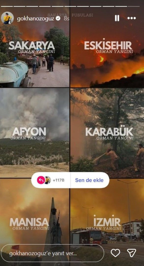 Orman yangınları yüreklere ateş düşürdü: Ünlü isimlerden yangın paylaşımı - Resim: 17