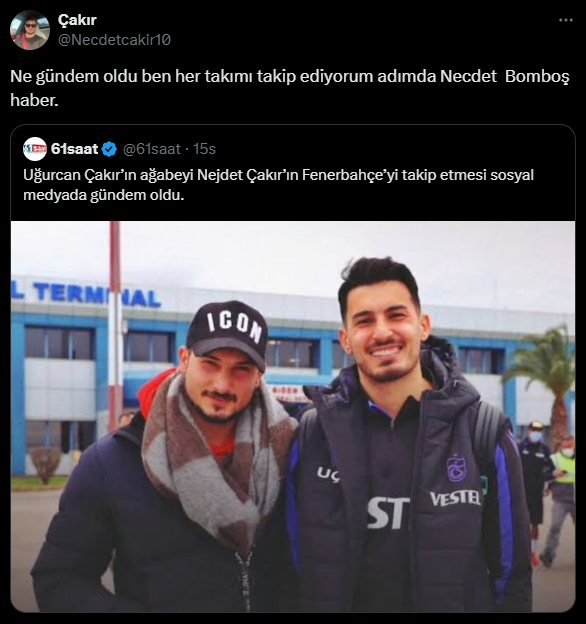 Uğurcan Çakır'ın ağabeyi paylaştı: Fenerbahçe tepkisi - Resim : 1