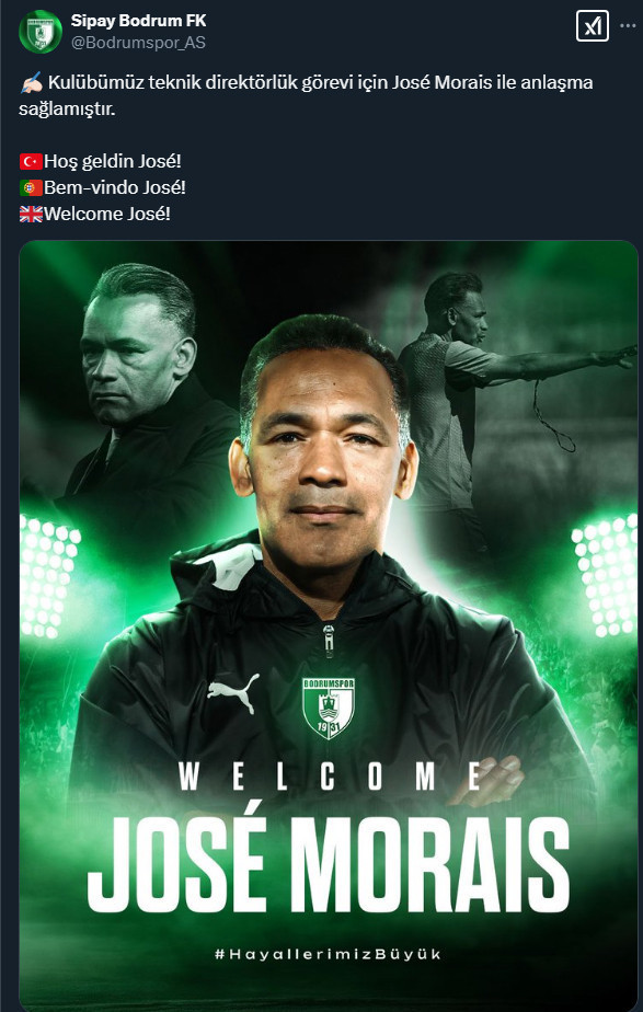 Volkan Demirel ile yollarını ayıran Bodrum FK, yeni teknik direktörünü açıkladı - Resim : 1