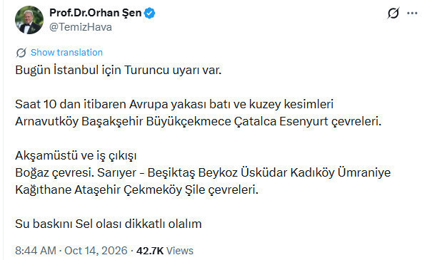 İstanbul'u sel aldı. Daha kötüsünün saati açıklandı - Resim : 1