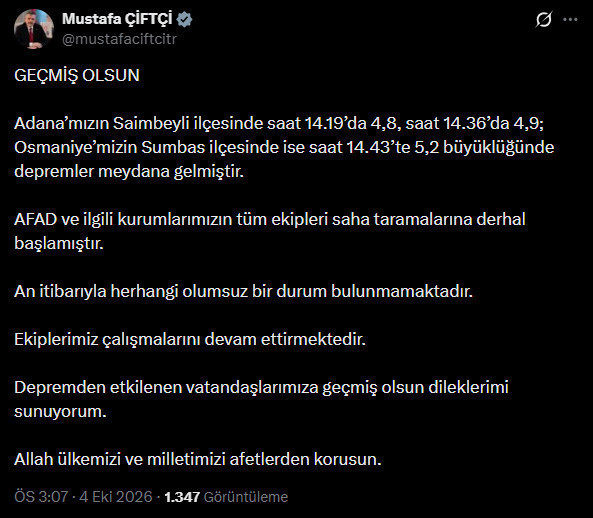 Adana'da 17 dakika arayla 2 deprem - Resim : 5