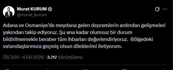 Adana'da 17 dakika arayla 2 deprem - Resim : 4