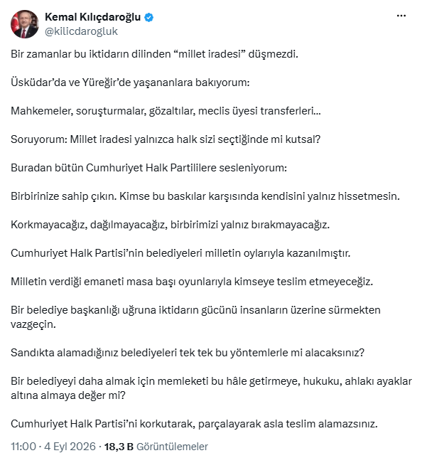 Kılıçdaroğlu’ndan Üsküdar tepkisi. 4 CHP’li AKP’ye geçmişti - Resim : 1