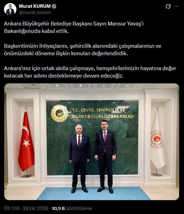 Murat Kurum ve Mansur Yavaş bakanlıkta görüştü - Resim : 1