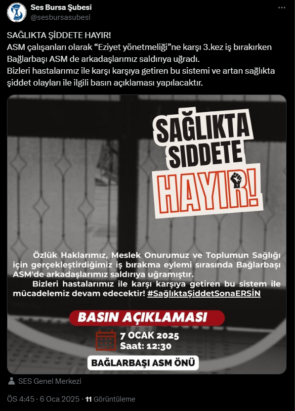 Bursa'da greve çıkan sağlıkçılara saldırı - Resim : 1