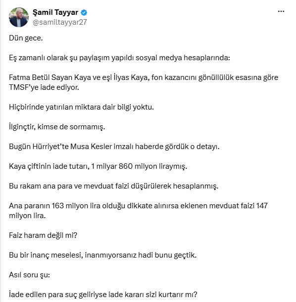 Fatma Betül Kaya ana parasının faizini de alıp, kalan parayı vermiş. Şamil Tayyar bile isyan etti - Resim : 2