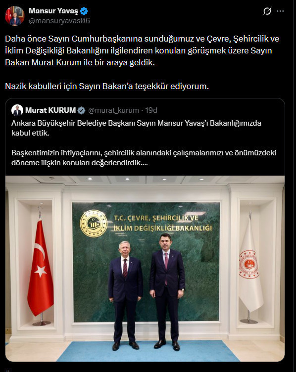 Murat Kurum ve Mansur Yavaş bakanlıkta görüştü - Resim : 2