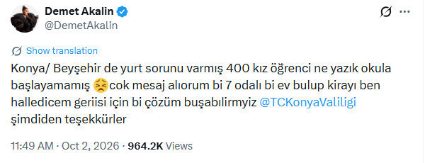 Yurt bulamayan 400 öğrenci için Demet Akalın'dan destek sözü: Ben karşılarım - Resim : 3