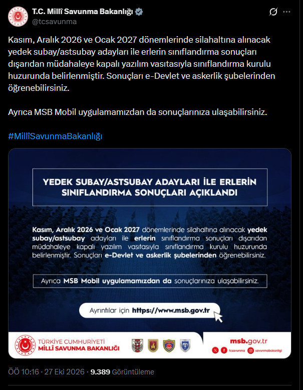 MSB duyurdu. Askerlik yerleri açıklandı - Resim : 1