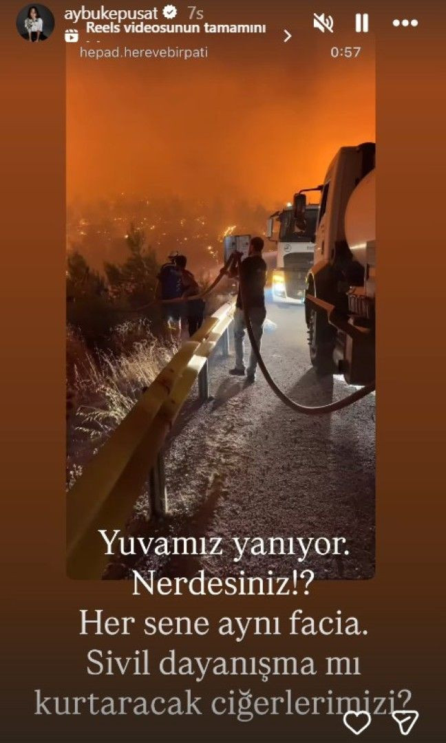 Orman yangınları yüreklere ateş düşürdü: Ünlü isimlerden yangın paylaşımı - Resim: 2